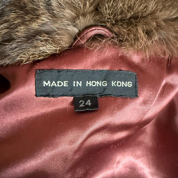 Vintage 100% Rabbit Fur Jacket Size Large Long Sleeves Fully Lined - Picture 9 of 9